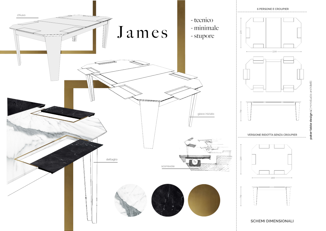 ministudio architetti design poker table